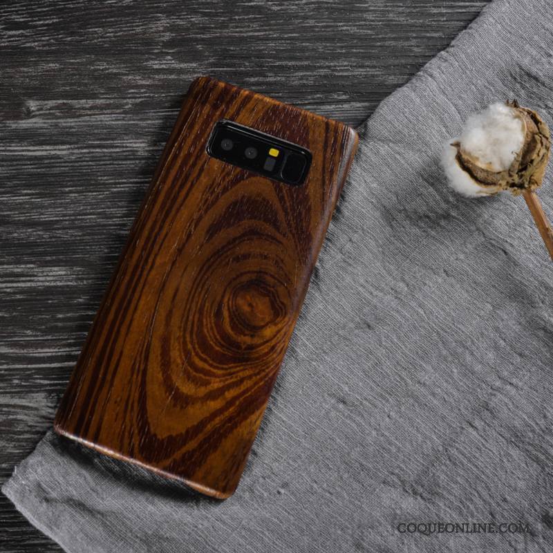 Samsung Galaxy Note 8 Étui Couvercle Arrière Protection Étoile Bois Coque De Téléphone Bois Massif