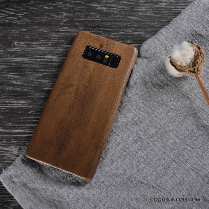 Samsung Galaxy Note 8 Étui Couvercle Arrière Protection Étoile Bois Coque De Téléphone Bois Massif