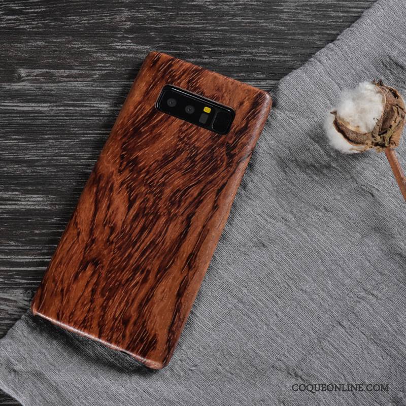 Samsung Galaxy Note 8 Étui Couvercle Arrière Protection Étoile Bois Coque De Téléphone Bois Massif