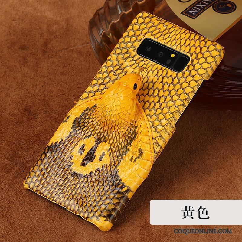 Samsung Galaxy Note 8 Étui En Cuir Coque De Téléphone Couvercle Arrière Tendance Luxe Jaune Personnalisé