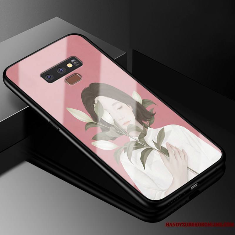 Samsung Galaxy Note 9 Coque Créatif Étoile Dessin Animé Protection Étui Silicone Verre