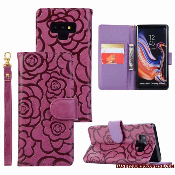 Samsung Galaxy Note 9 Coque Incassable Rouge Étui En Cuir Tout Compris Protection Housse Étoile