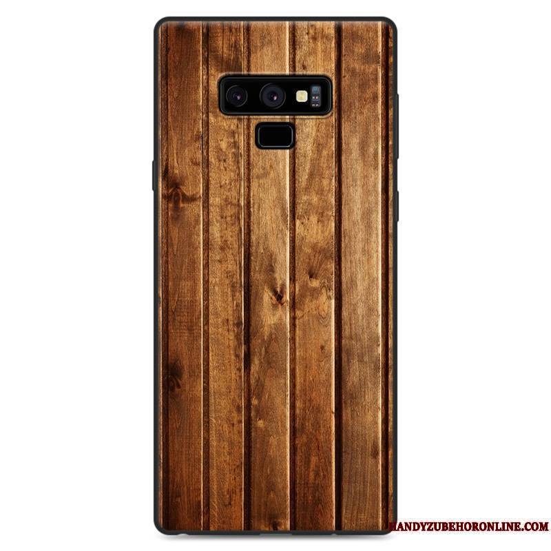 Samsung Galaxy Note 9 Coque Protection Étoile Incassable Noir Grain De Bois Vent Étui