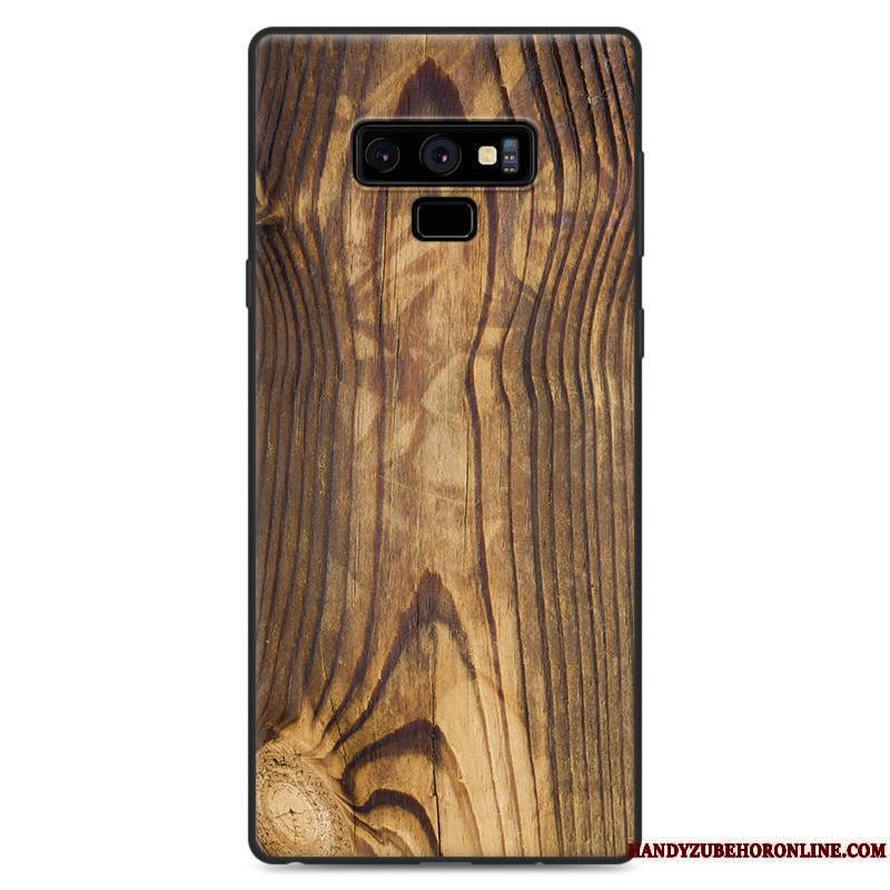 Samsung Galaxy Note 9 Coque Protection Étoile Incassable Noir Grain De Bois Vent Étui