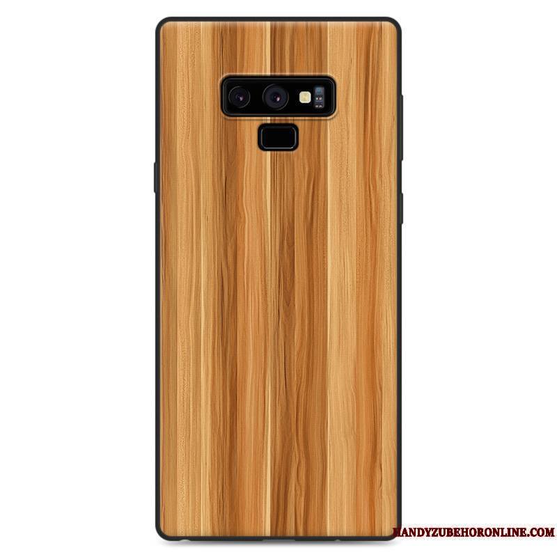 Samsung Galaxy Note 9 Coque Protection Étoile Incassable Noir Grain De Bois Vent Étui