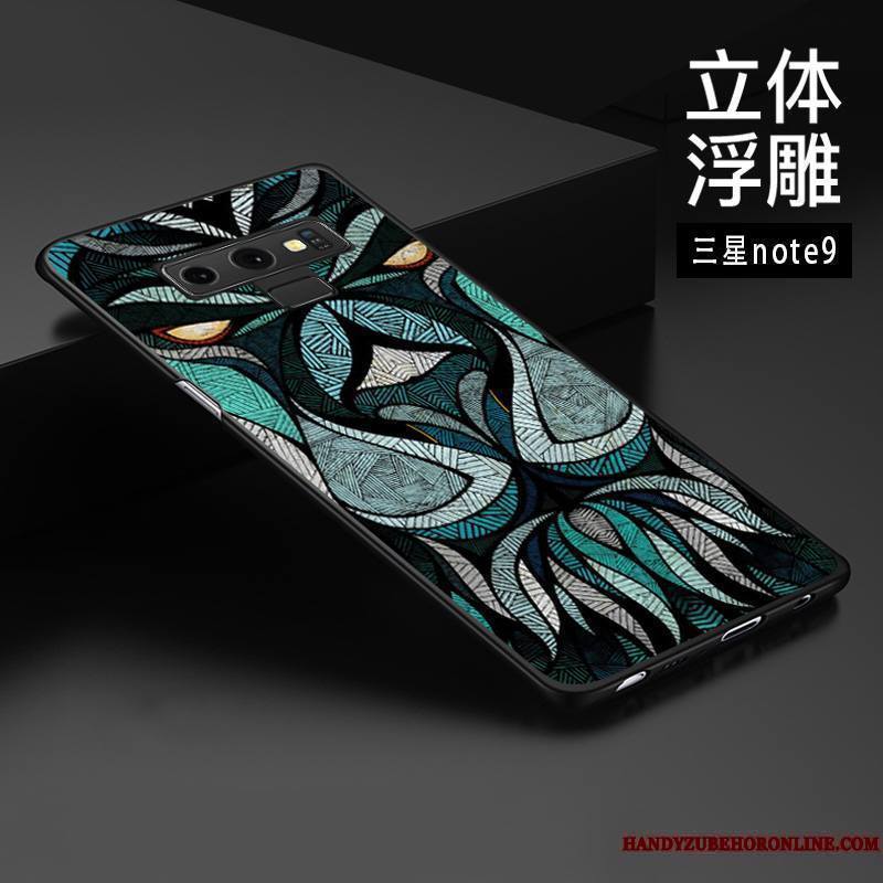 Samsung Galaxy Note 9 Créatif Étoile Gaufrage Style Chinois Coque De Téléphone Délavé En Daim Protection