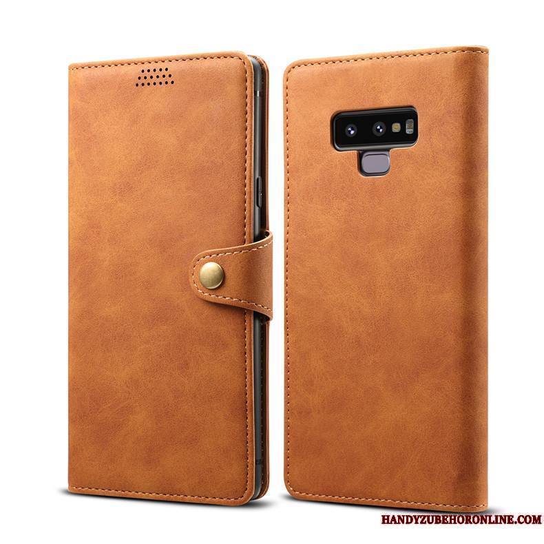 Samsung Galaxy Note 9 Incassable Étui Étui En Cuir Vert Coque De Téléphone Étoile Fluide Doux