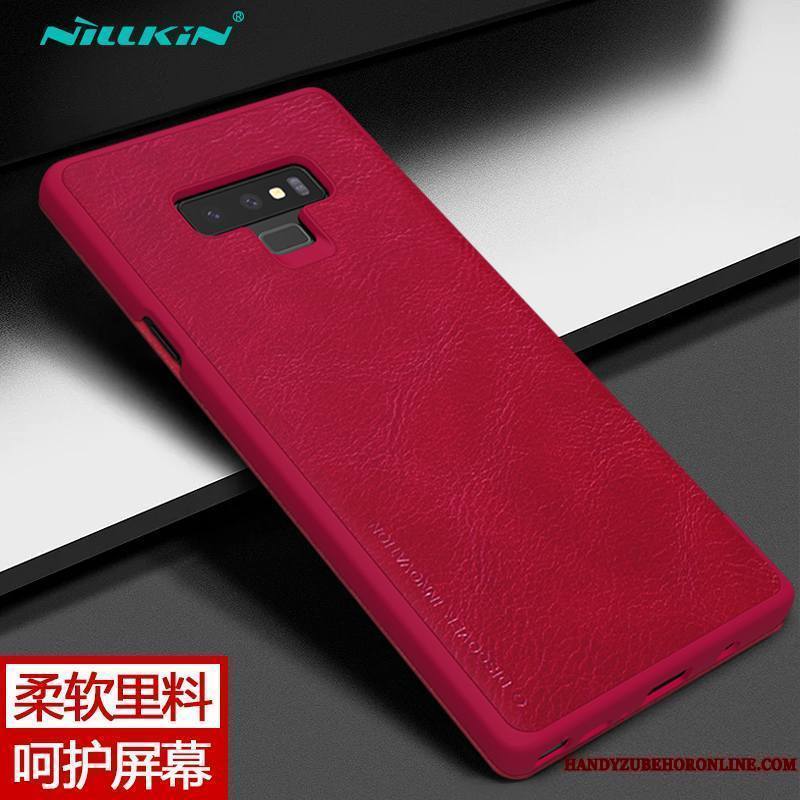 Samsung Galaxy Note 9 Protection Coque Rouge Étui De Téléphone Étoile Étui En Cuir