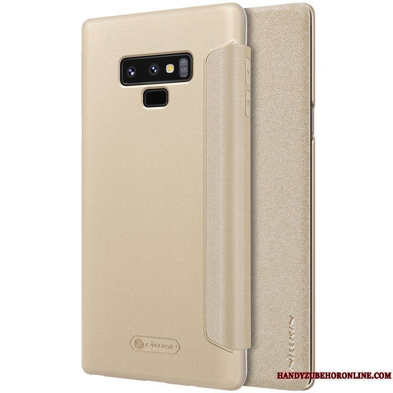 Samsung Galaxy Note 9 Étui En Cuir Coque De Téléphone Protection Or Étoile Légères Housse