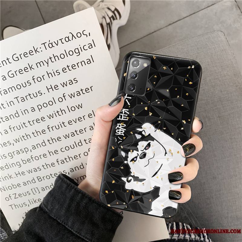 Samsung Galaxy Note20 Tendance Noir Incassable Dessin Animé Coque De Téléphone Amoureux Étoile