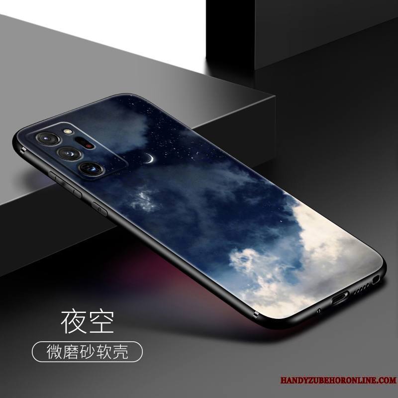 Samsung Galaxy Note20 Ultra Coque De Téléphone Simple Personnalité Étoile Clair Vent Bleu