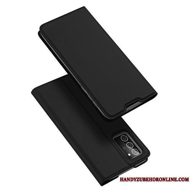 Samsung Galaxy Note20 Étoile Incassable Coque De Téléphone Rose Étui En Cuir Très Mince Clamshell