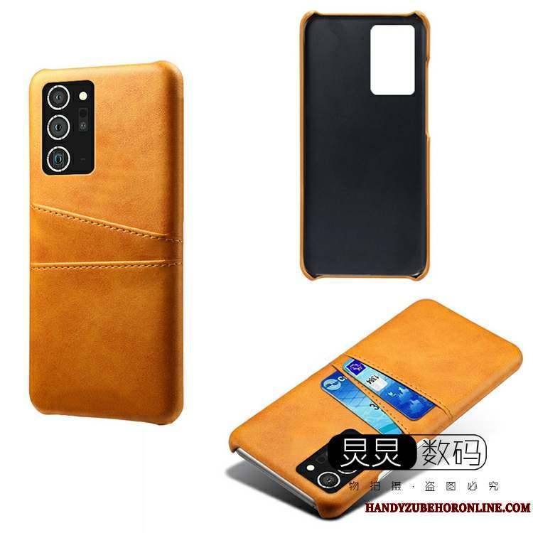 Samsung Galaxy Note20 Étui En Cuir Vintage Jaune Carte Étoile Coque De Téléphone