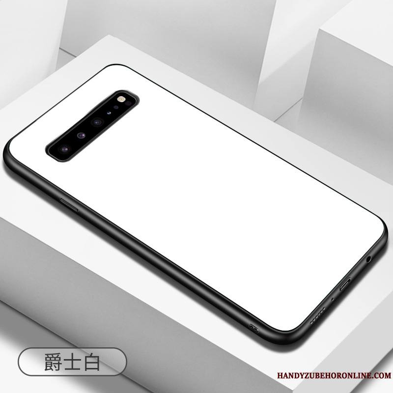 Samsung Galaxy S10 5g Coque De Téléphone Noir Étoile Verre Trempé Simple Pure Tout Compris