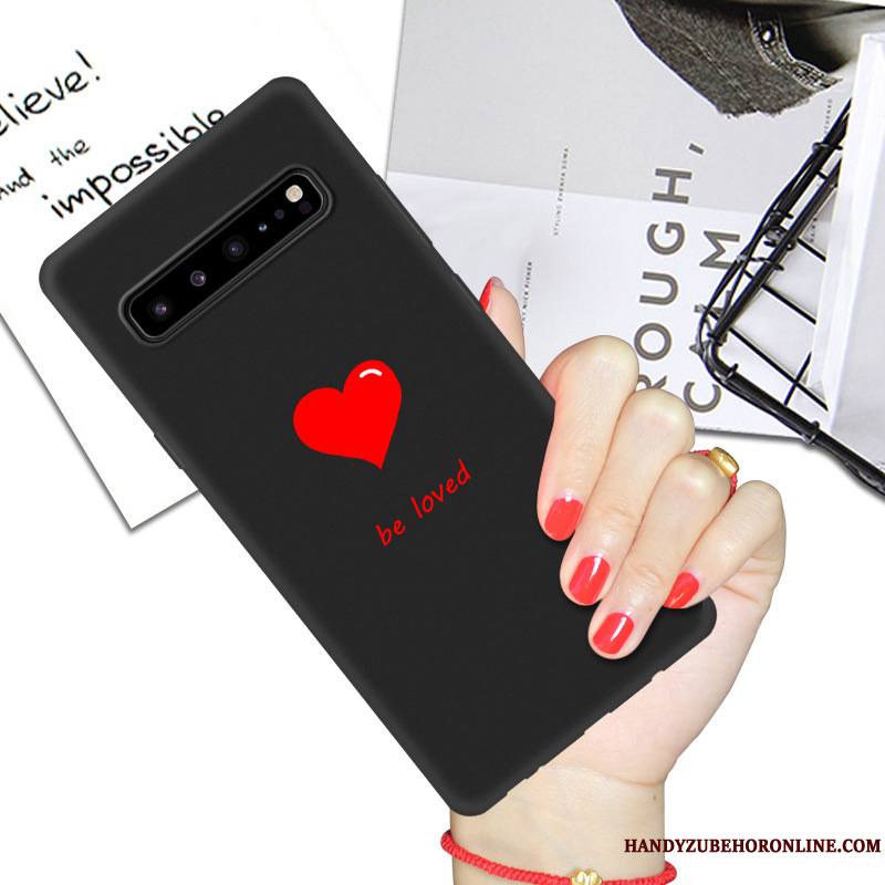 Samsung Galaxy S10 5g Coque De Téléphone Étoile Noir Étui Protection Net Rouge Dessin Animé