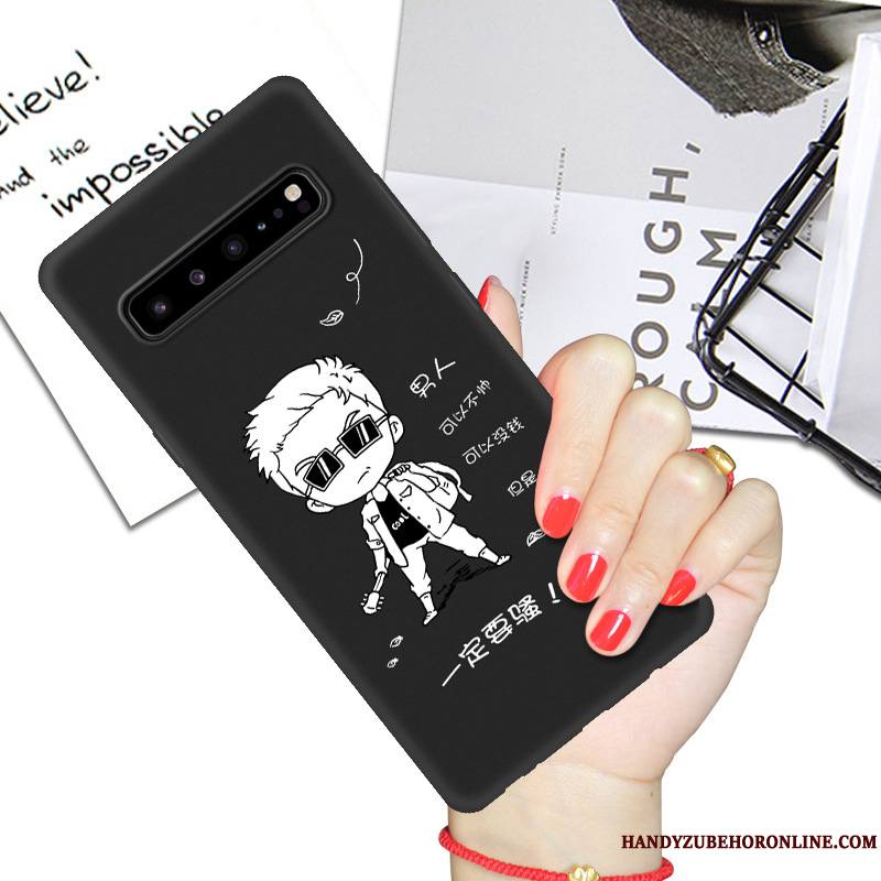 Samsung Galaxy S10 5g Coque De Téléphone Étoile Noir Étui Protection Net Rouge Dessin Animé