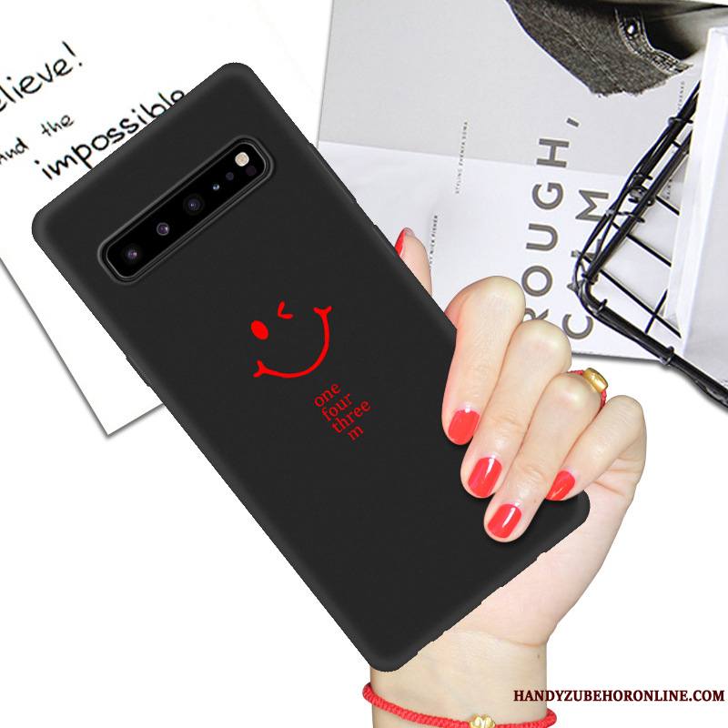 Samsung Galaxy S10 5g Coque De Téléphone Étoile Noir Étui Protection Net Rouge Dessin Animé