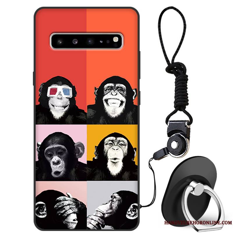 Samsung Galaxy S10 5g Coque Rouge Marque De Tendance Tout Compris Incassable Silicone Étui Étoile