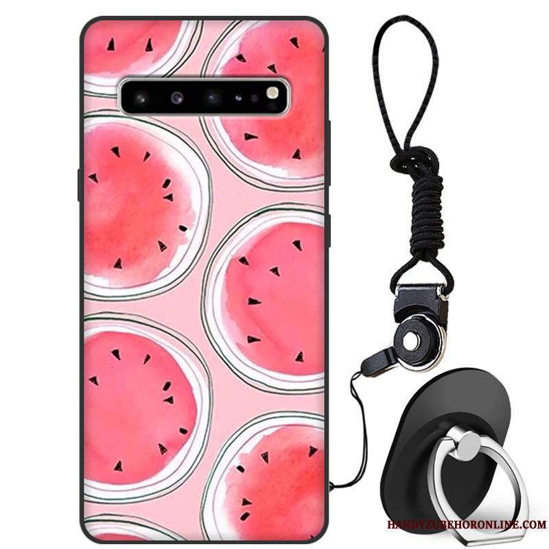 Samsung Galaxy S10 5g Coque Rouge Marque De Tendance Tout Compris Incassable Silicone Étui Étoile