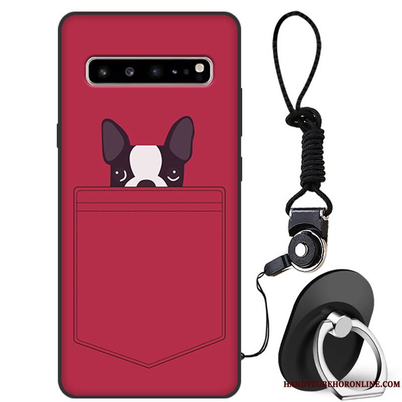 Samsung Galaxy S10 5g Coque Rouge Marque De Tendance Tout Compris Incassable Silicone Étui Étoile