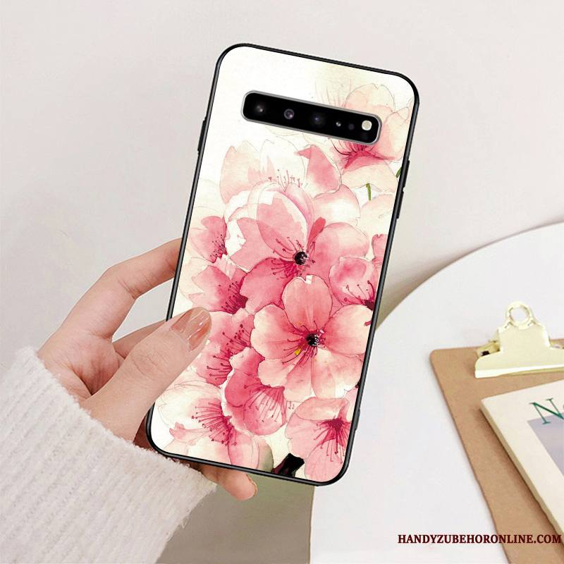 Samsung Galaxy S10 5g Coque Style Chinois Fluide Doux Incassable Vert Tout Compris Silicone Étui