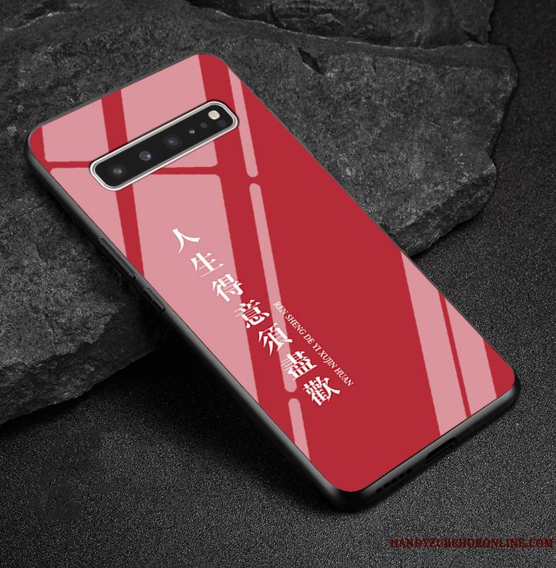 Samsung Galaxy S10 5g Coque Style Chinois Rouge Étoile Verre Incassable Personnalisé Protection