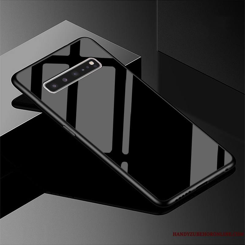 Samsung Galaxy S10 5g Luxe Coque De Téléphone Fluide Doux Étui Verre Couleur Unie Protection