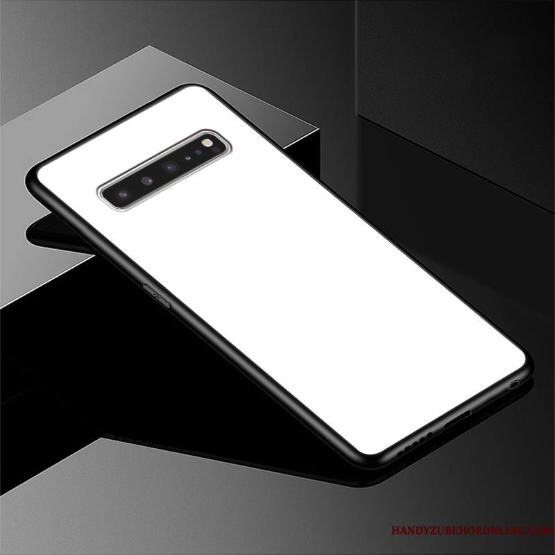 Samsung Galaxy S10 5g Luxe Coque De Téléphone Fluide Doux Étui Verre Couleur Unie Protection