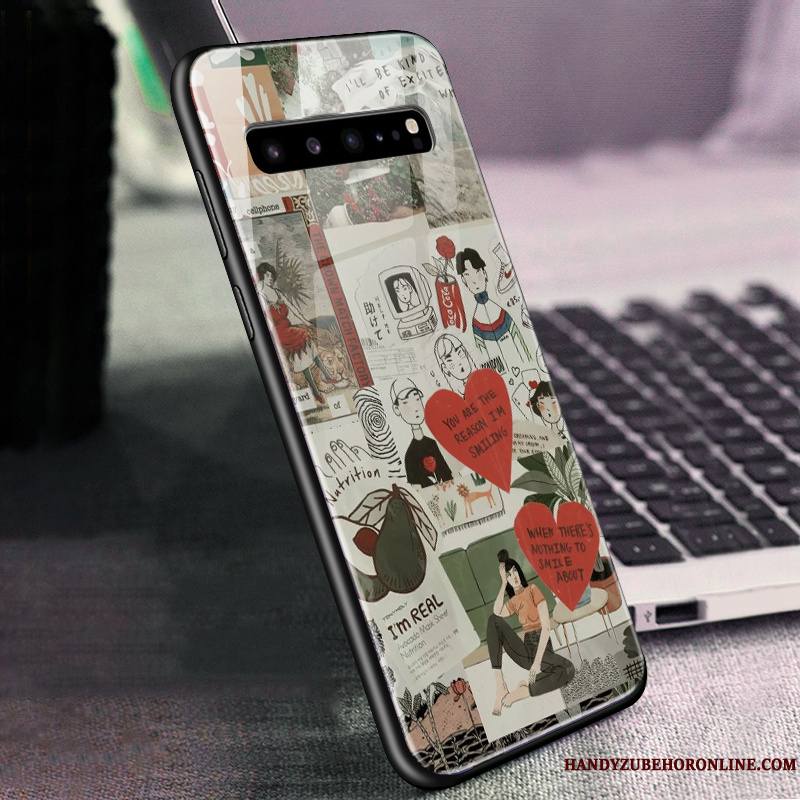 Samsung Galaxy S10 5g Vert Coque De Téléphone Verre Étoile Tout Compris