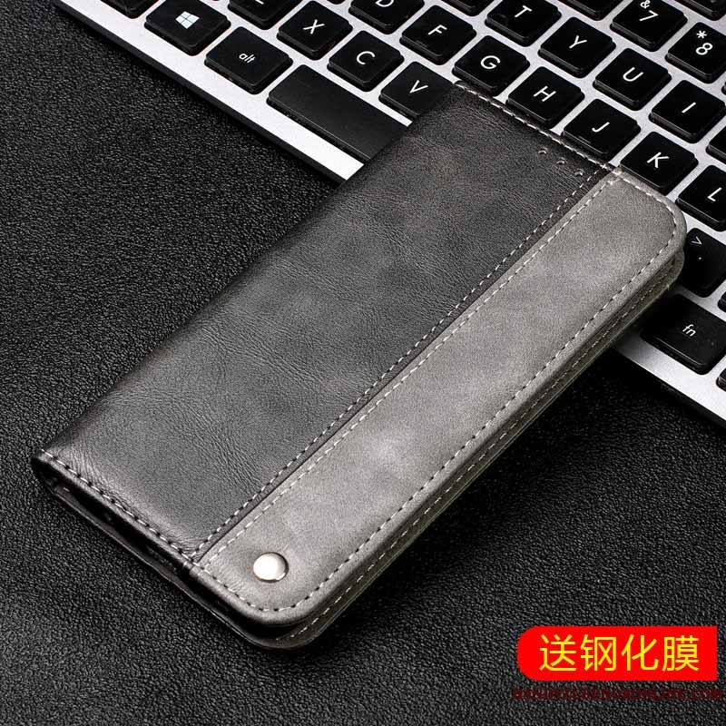 Samsung Galaxy S10 5g Étoile Étui En Cuir Cuir Véritable Coque De Téléphone Noir