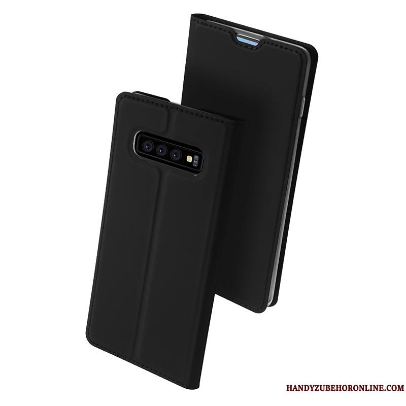 Samsung Galaxy S10+ Business Carte Étoile Étui En Cuir Fluide Doux Portefeuille Coque