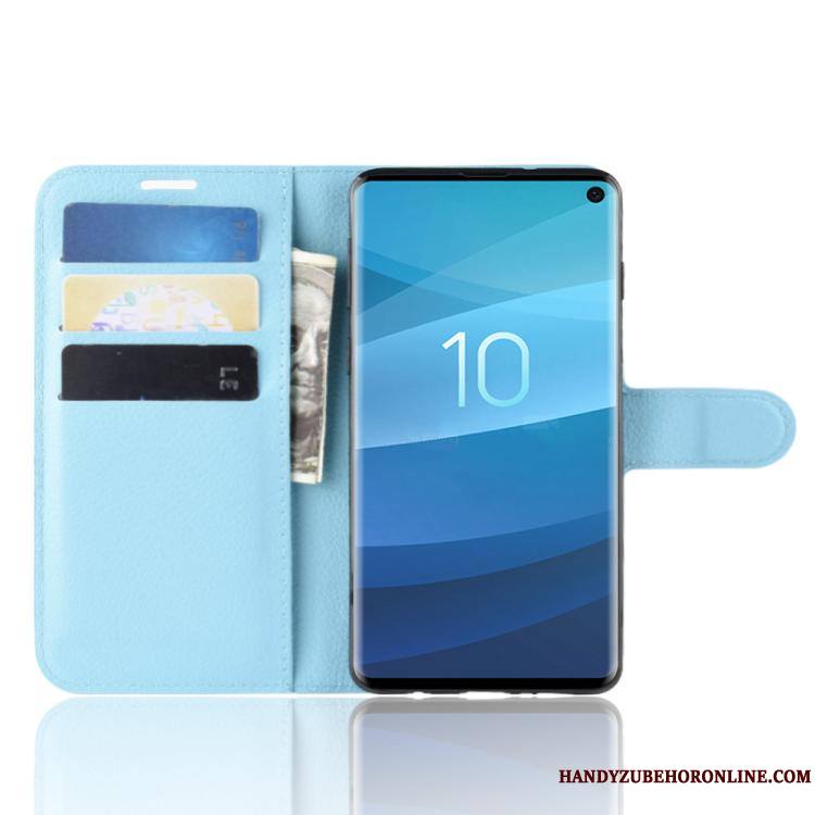 Samsung Galaxy S10+ Carte Business Protection Étoile Étui En Cuir Coque De Téléphone Noir