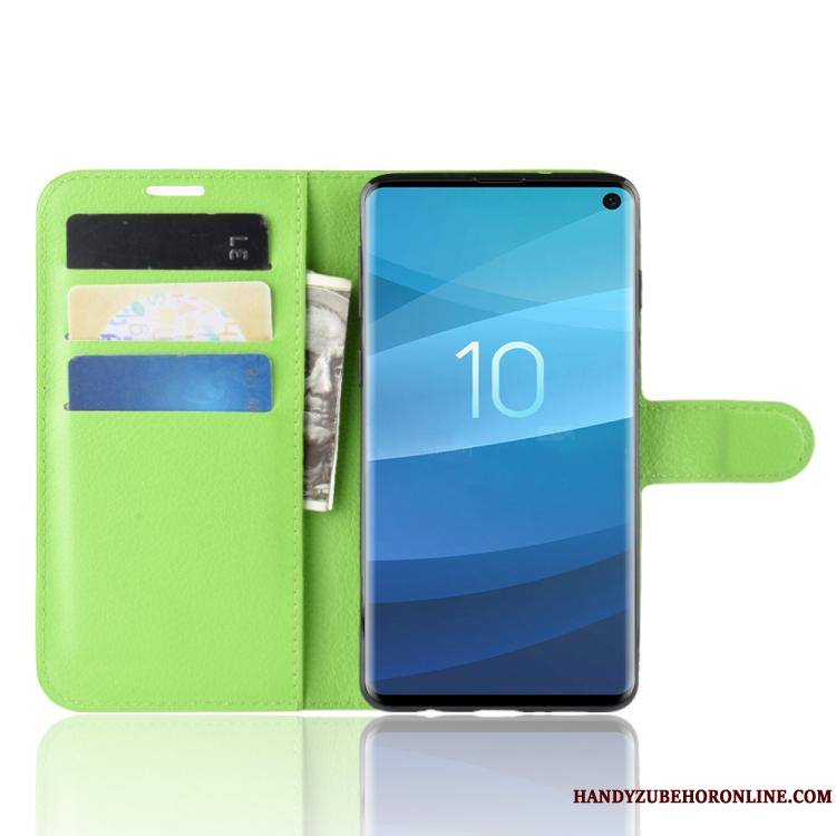 Samsung Galaxy S10+ Carte Business Protection Étoile Étui En Cuir Coque De Téléphone Noir