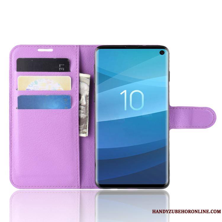 Samsung Galaxy S10+ Carte Business Protection Étoile Étui En Cuir Coque De Téléphone Noir