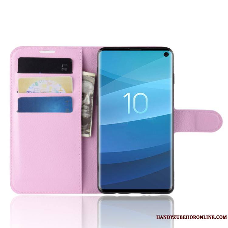 Samsung Galaxy S10+ Carte Business Protection Étoile Étui En Cuir Coque De Téléphone Noir