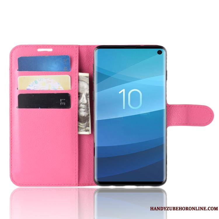 Samsung Galaxy S10+ Carte Business Protection Étoile Étui En Cuir Coque De Téléphone Noir