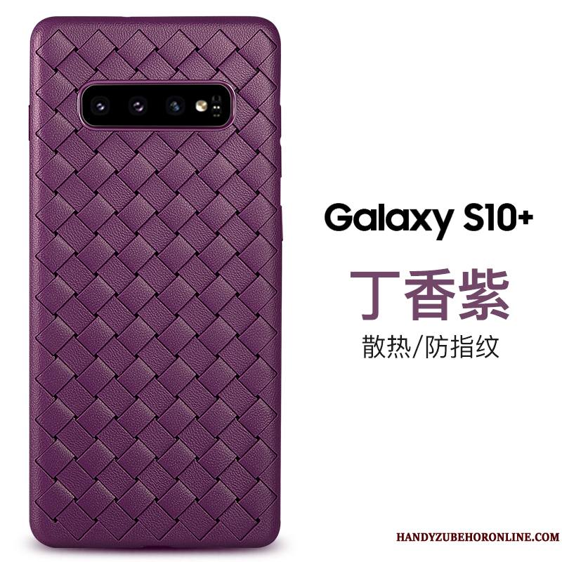 Samsung Galaxy S10+ Coque Bleu Respirant Étui Protection Tout Compris Étoile Modèle Fleurie