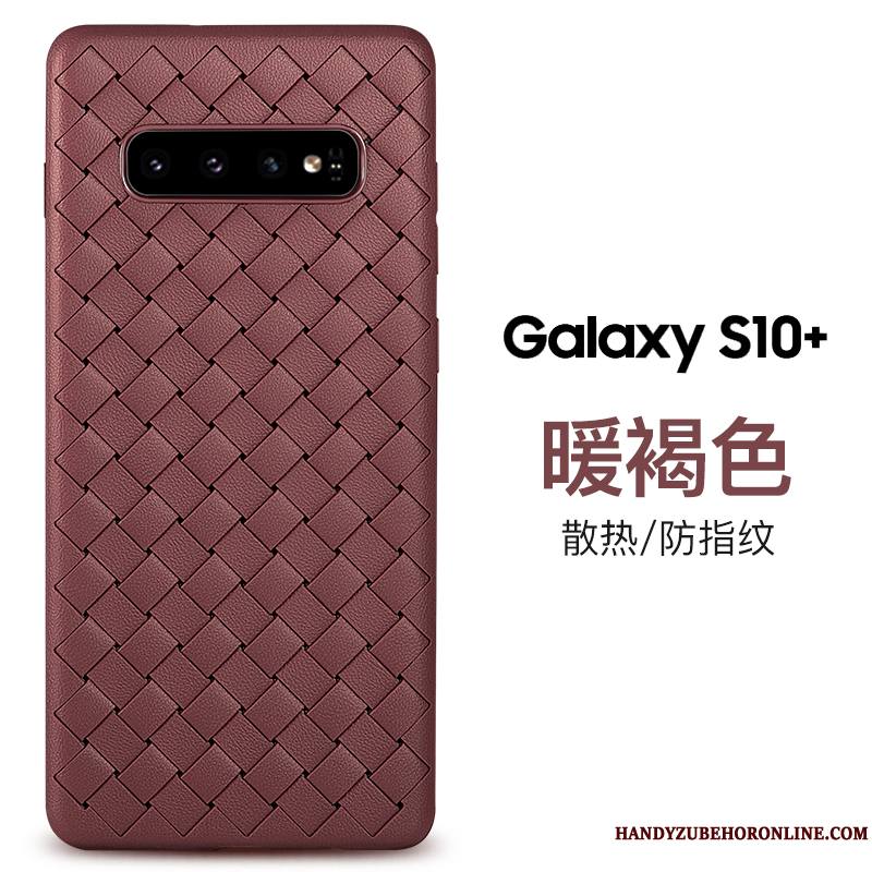 Samsung Galaxy S10+ Coque Bleu Respirant Étui Protection Tout Compris Étoile Modèle Fleurie