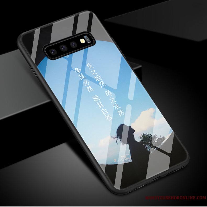 Samsung Galaxy S10 Coque De Téléphone Frais Étoile Verre Protection Simple Miroir