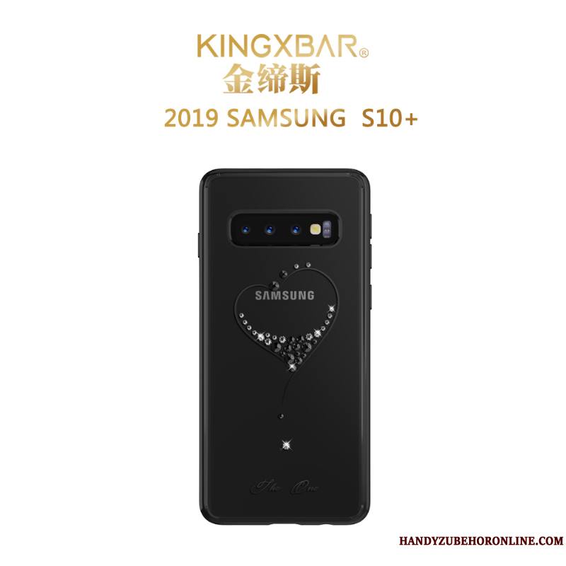 Samsung Galaxy S10+ Coque De Téléphone Noir Étoile Luxe Or Légères