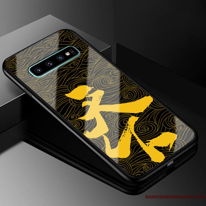 Samsung Galaxy S10 Coque De Téléphone Tout Compris Incassable Difficile Verre Silicone Jaune