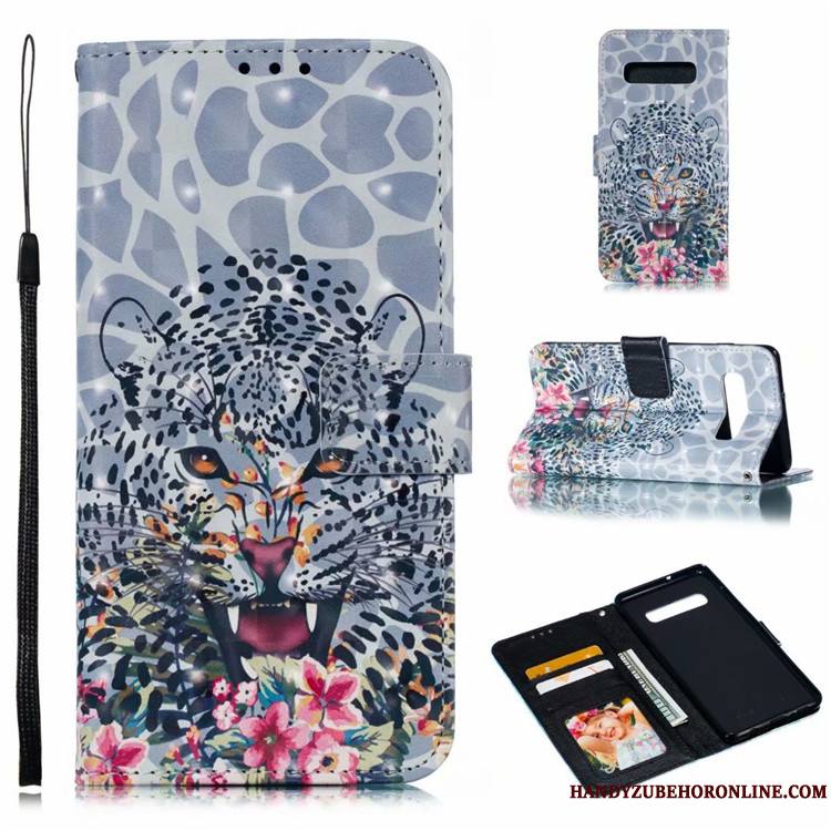 Samsung Galaxy S10 Coque De Téléphone Étoile Incassable Peinture Protection Housse Étui En Cuir