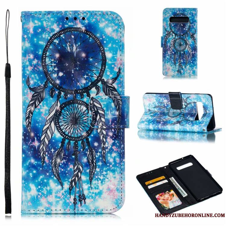 Samsung Galaxy S10 Coque De Téléphone Étoile Incassable Peinture Protection Housse Étui En Cuir