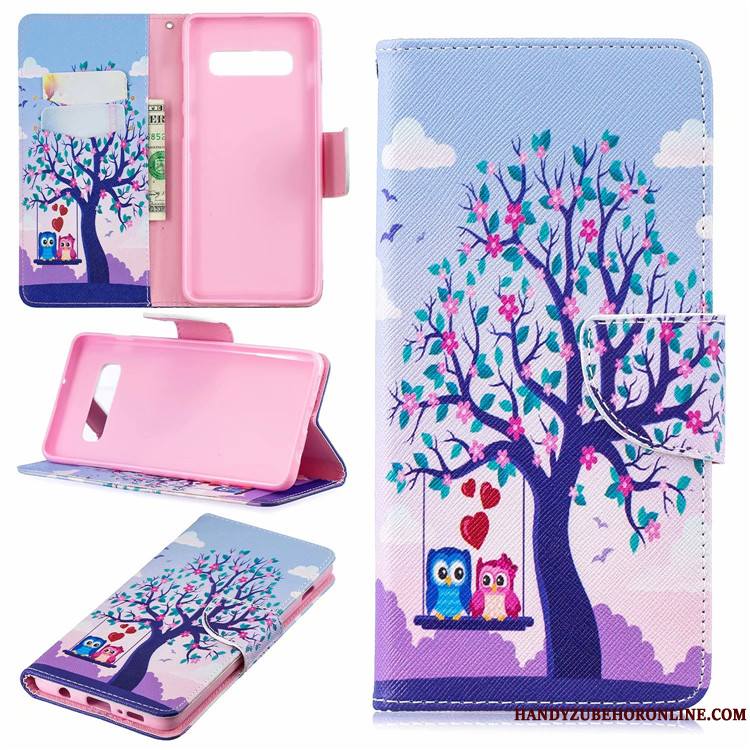 Samsung Galaxy S10 Coque De Téléphone Étui En Cuir Europe Peinture Créatif Housse Étoile