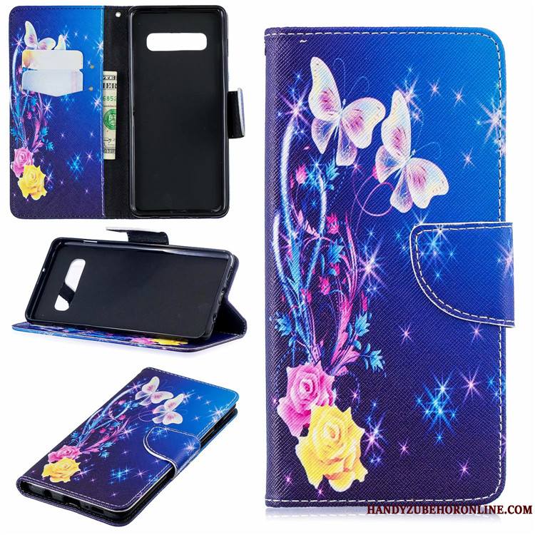 Samsung Galaxy S10 Coque De Téléphone Étui En Cuir Europe Peinture Créatif Housse Étoile