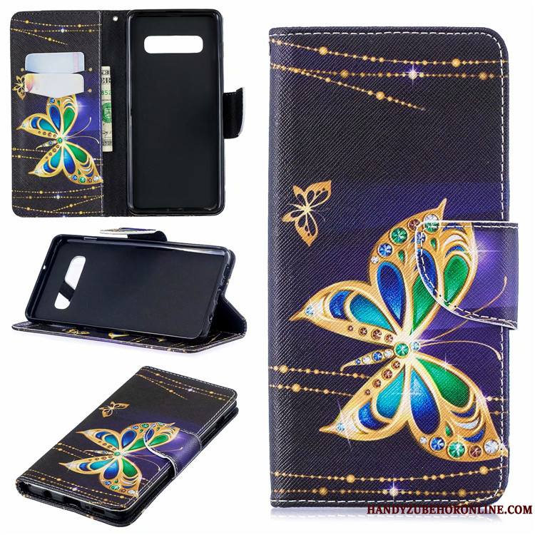 Samsung Galaxy S10 Coque De Téléphone Étui En Cuir Europe Peinture Créatif Housse Étoile