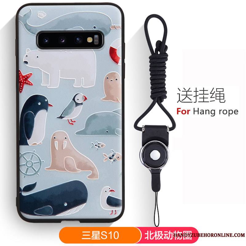 Samsung Galaxy S10 Coque Dessin Animé Étoile Protection Fluide Doux Ornements Suspendus Étui Charmant