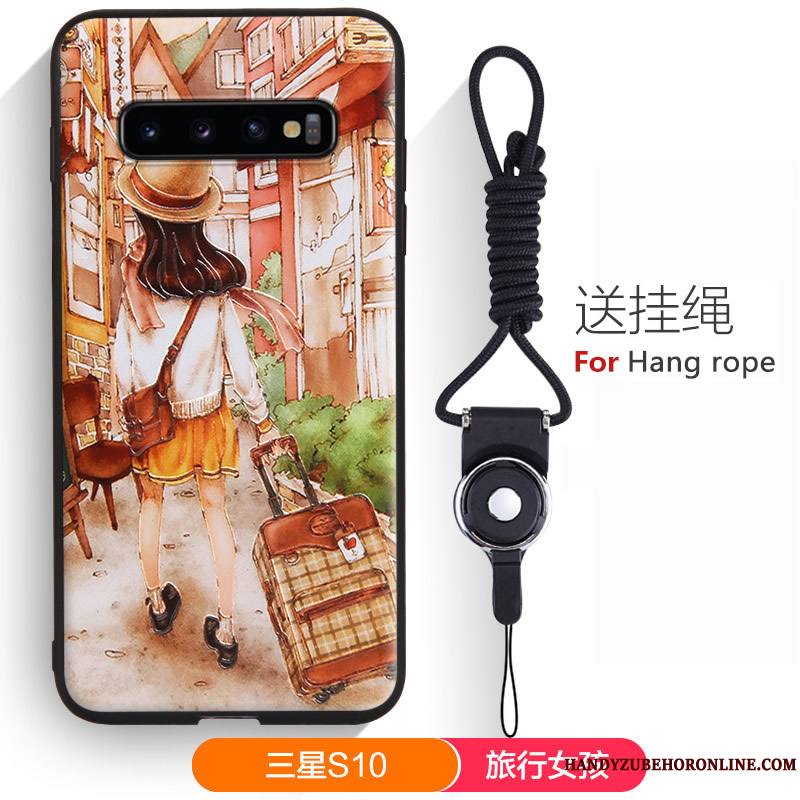 Samsung Galaxy S10 Coque Dessin Animé Étoile Protection Fluide Doux Ornements Suspendus Étui Charmant