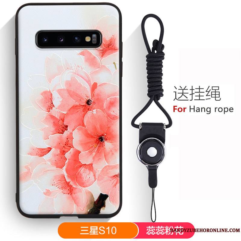 Samsung Galaxy S10 Coque Dessin Animé Étoile Protection Fluide Doux Ornements Suspendus Étui Charmant