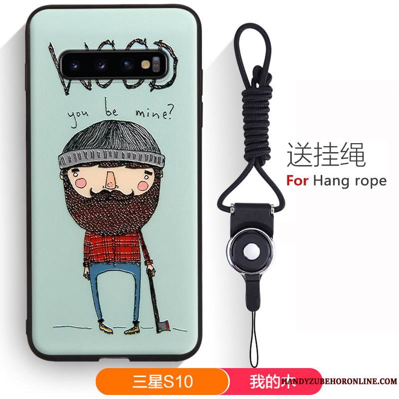 Samsung Galaxy S10 Coque Dessin Animé Étoile Protection Fluide Doux Ornements Suspendus Étui Charmant